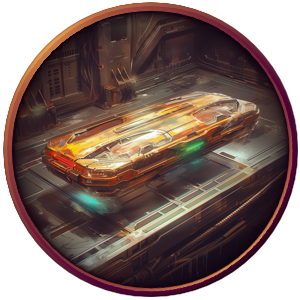Représentation d'une plaque de léviation space fantasy